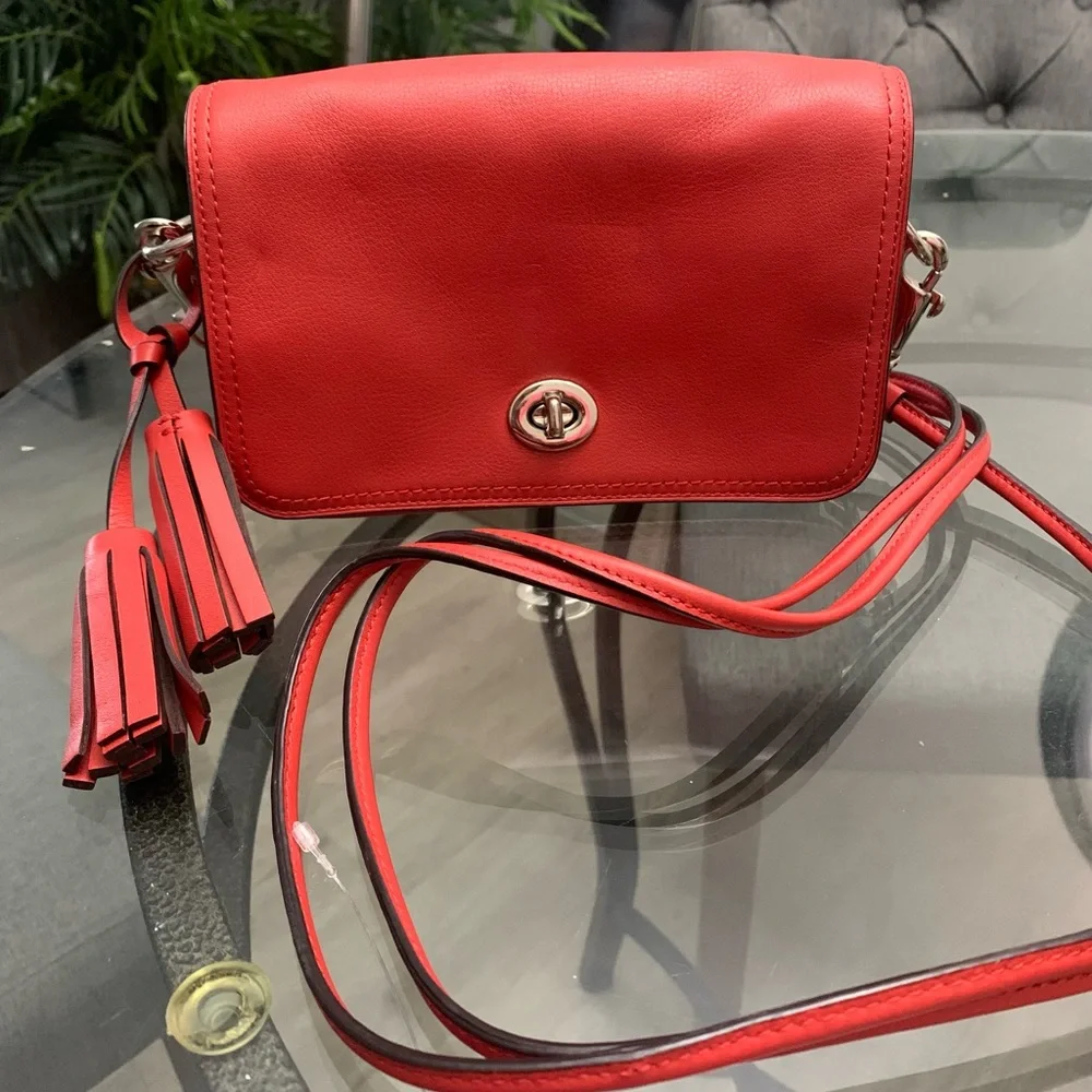 Coach 19914 Red Leather Crossbody Bag - Picture 3 of 10